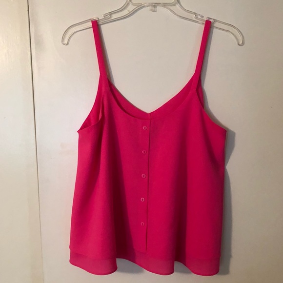 Anthropologie PAPER CRANE Neon Pink Top - Picture 2 of 7